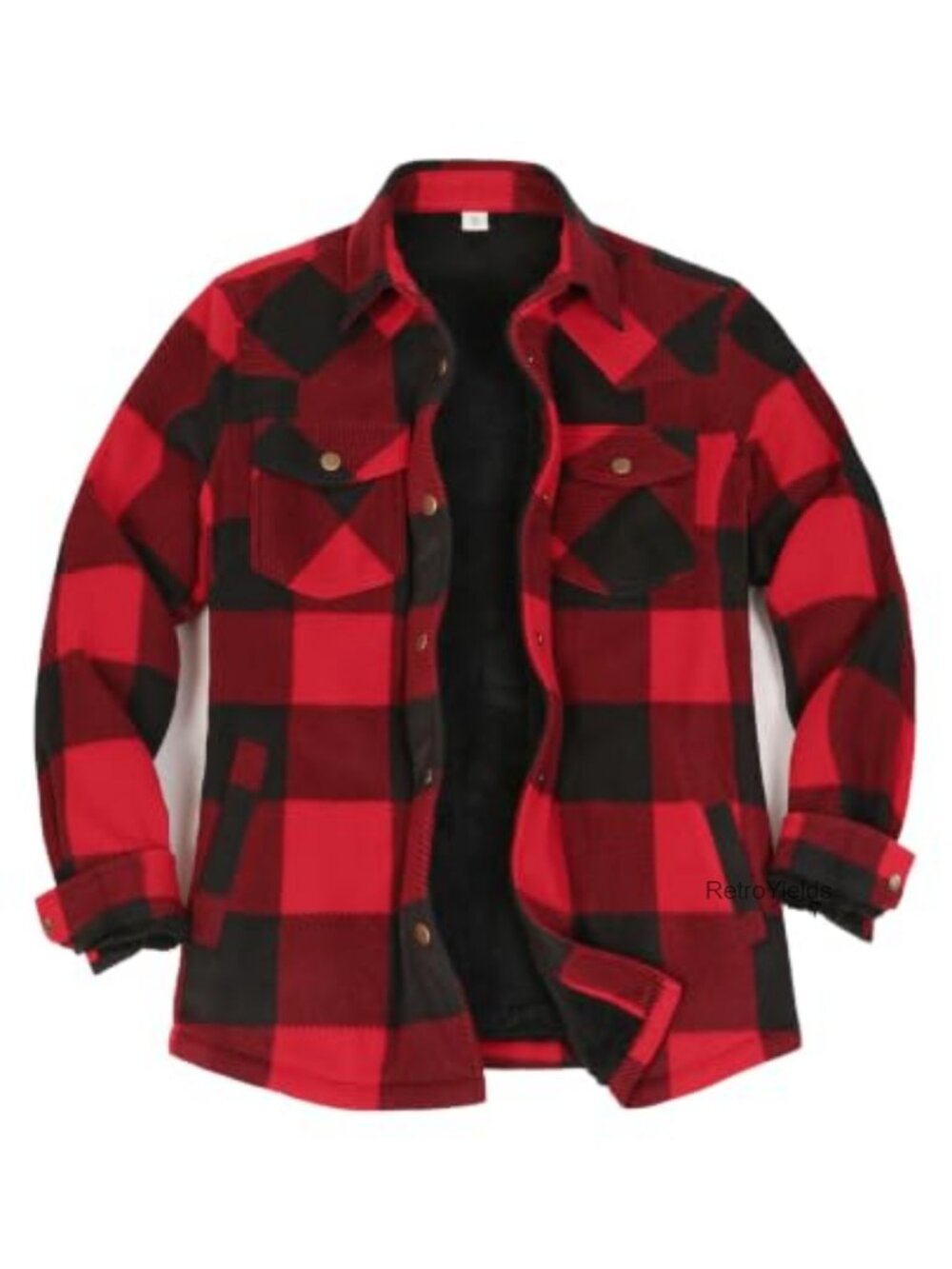 Womens Sherpa Lined Plaid Shacket Snap-Front Shirt Jacket